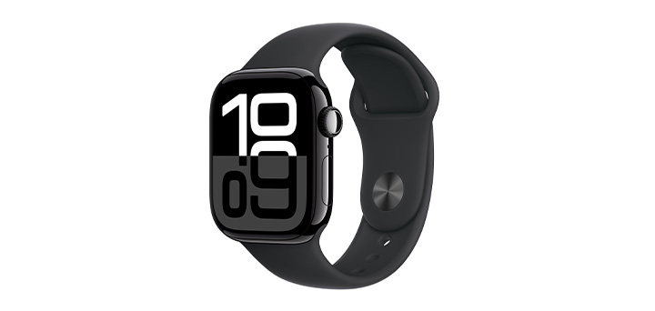 Apple Watch series 10 42mm ジェットブラックアルミニウムケースとブラックスポーツバンド
