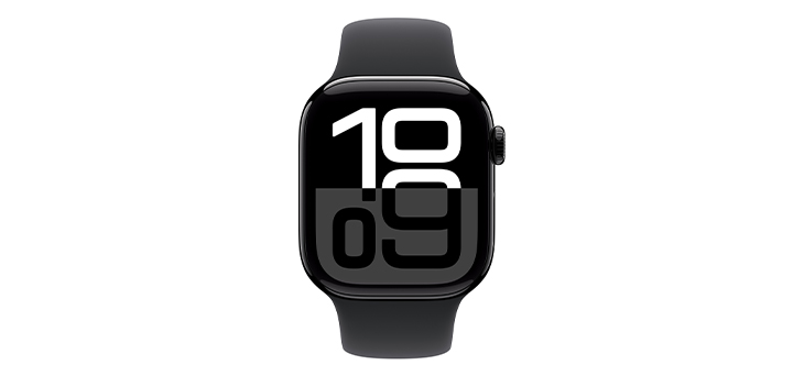 Apple Watch series 10 42mm ジェットブラックアルミニウムケースとブラックスポーツバンド
