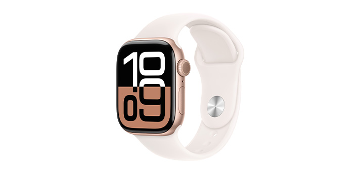 Apple Watch series 10 42mm ローズゴールドアルミニウムケースとライトブラッシュスポーツバンド