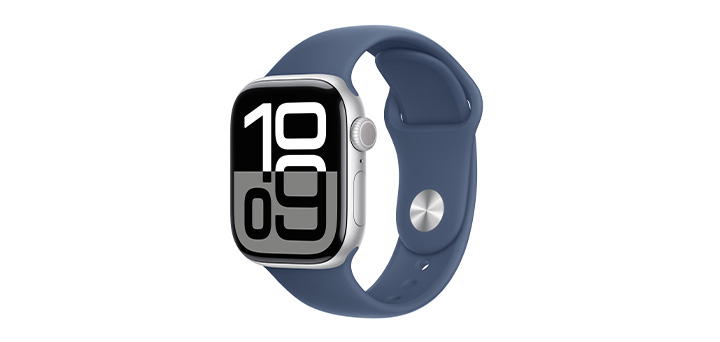 Apple Watch series 10 42mm シルバーアルミニウムケースとデニムスポーツバンド