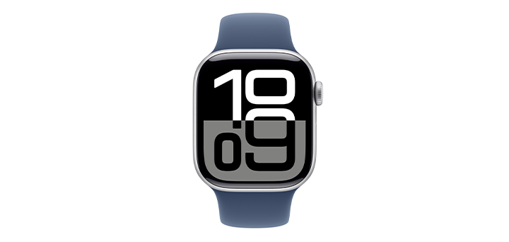 Apple Watch series 10 42mm シルバーアルミニウムケースとデニムスポーツバンド