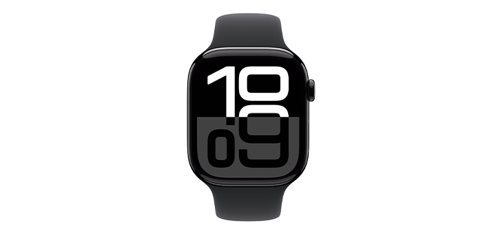 Apple Watch series 10 46mm ジェットブラックアルミニウムケースとブラックスポーツバンド
