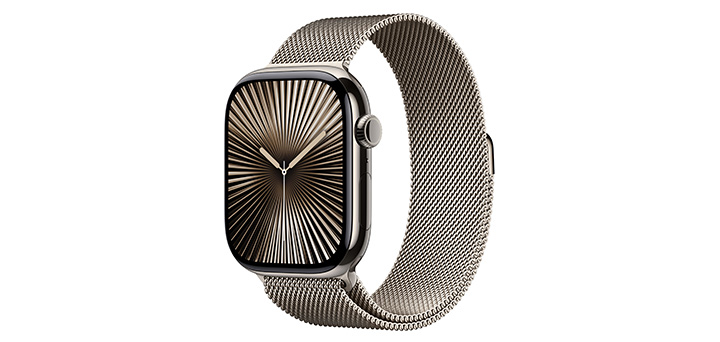 Apple Watch series 10 46mm ナチュラルチタニウムケースとナチュラルミラネーゼループ