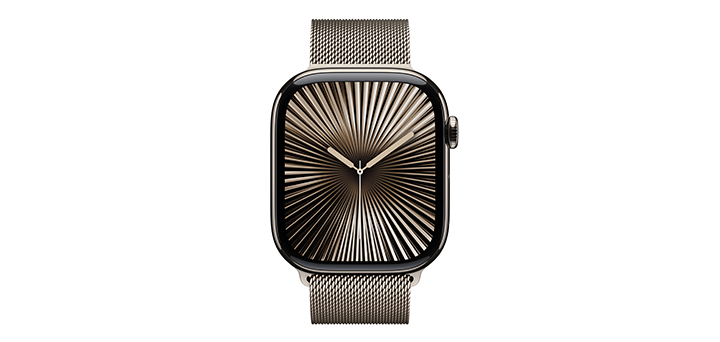 Apple Watch series 10 46mm ナチュラルチタニウムケースとナチュラルミラネーゼループ