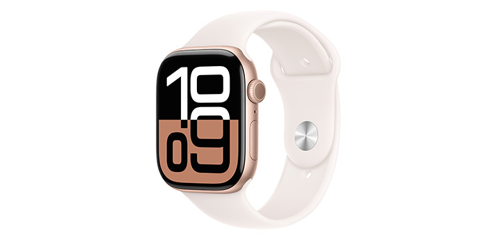 Apple Watch series 10 46mm ローズゴールドアルミニウムケースとライトブラッシュスポーツバンド