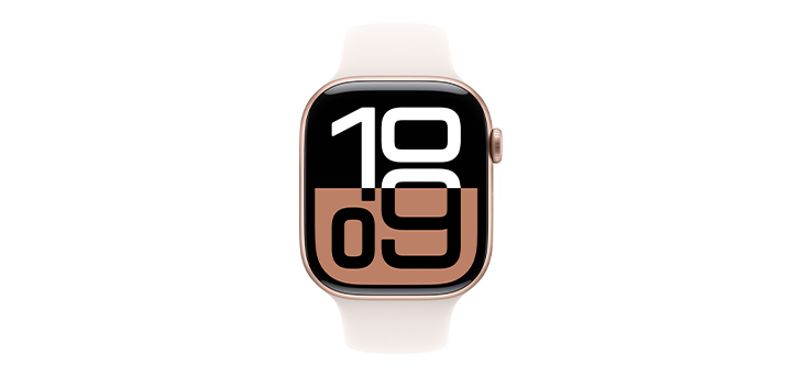 Apple Watch series 10 46mm ローズゴールドアルミニウムケースとライトブラッシュスポーツバンド