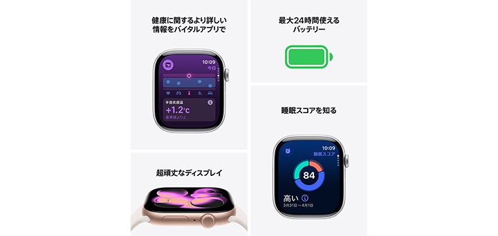 Apple Watch Series 11 46mm スペースグレイアルミニウムケースとブラックスポーツバンド - M/L