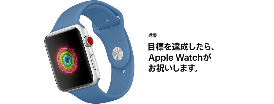 成果 目標を達成したら、Apple Watchがお祝いします。