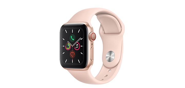 Apple Watch Series 5 40mm ゴールドアルミニウムケースとピンクサンドスポーツバンド