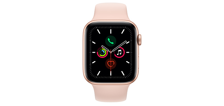 Apple Watch Series 5 44mm ゴールドアルミニウムケースとピンクサンドスポーツバンド