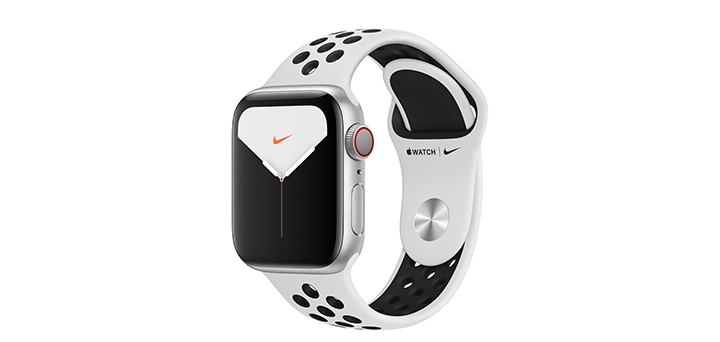 Apple Watch Nike Series 5 40mm シルバーアルミニウムケースとピュアプラチナム／ブラックNikeスポーツバンド