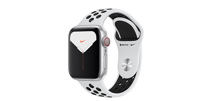 Apple Watch Nike Series 5 40mm シルバーアルミニウムケースとピュアプラチナム/ブラックNikeスポーツバンド