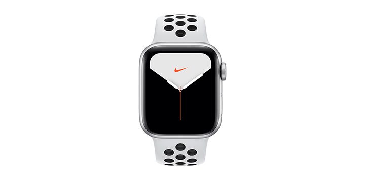 Apple Watch Nike Series 5 40mm シルバーアルミニウムケースとピュアプラチナム／ブラックNikeスポーツバンド