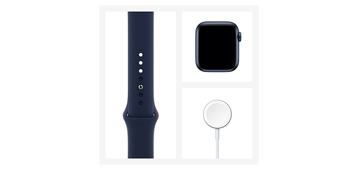 Apple Watch Series 6 40mm ブルーアルミニウムケースとディープネイビースポーツバンド