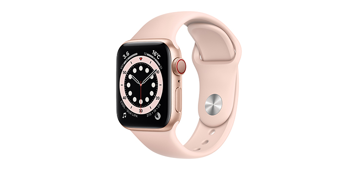 Apple Watch Series 6 40mm ゴールドアルミニウムケースとピンクサンドスポーツバンド