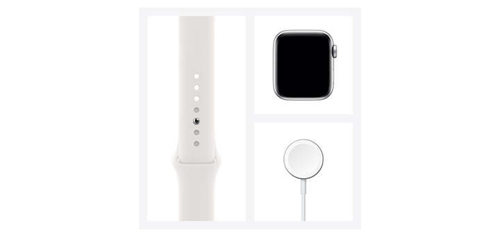 Apple Watch Series 6 40mm シルバーアルミニウムケースとホワイトスポーツバンド