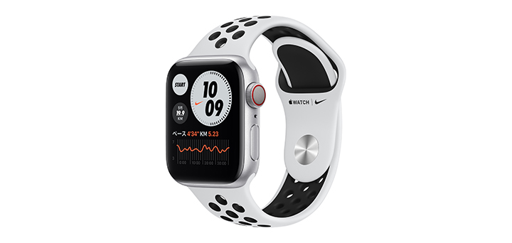 Apple Watch Nike Series 6 40mm シルバーアルミニウムケースとピュアプラチナム／ブラックNikeスポーツバンド