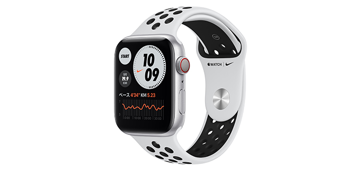 Apple Watch Nike Series 6 44mm シルバーアルミニウムケースとピュアプラチナム/ブラックNikeスポーツバンド