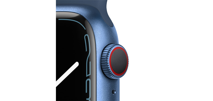 Apple Watch Series 7 41mm ブルーアルミニウムケースとアビスブルースポーツバンド