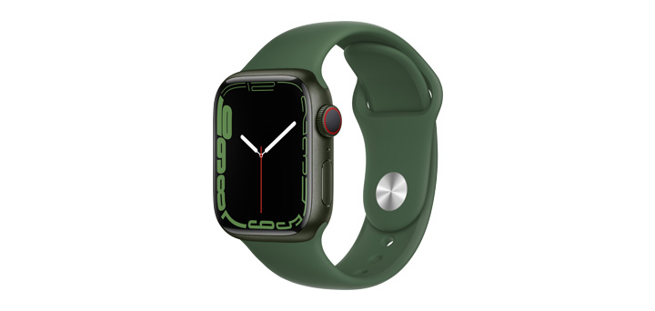 Apple Watch Series 7 41mm グリーンアルミニウムケースとクローバースポーツバンド