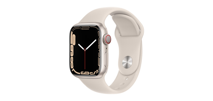 Apple Watch Series 7 41mm スターライトアルミニウムケースとスターライトスポーツバンド