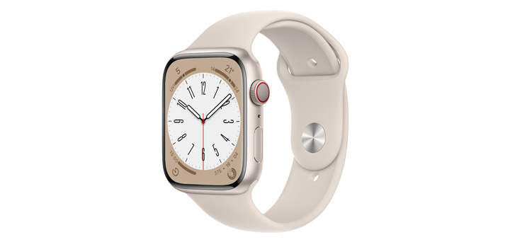 Apple Watch Series 8 45mm スターライトアルミニウムケースとスターライトスポーツバンド