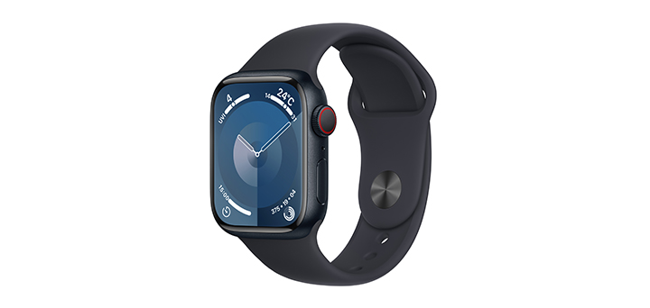 Apple Watch series 9 41mm ミッドナイトアルミニウムケースとミッドナイトスポーツバンド