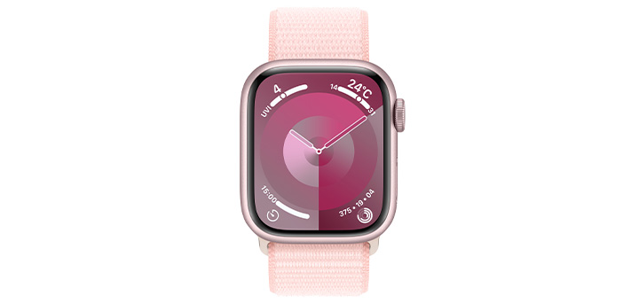 Apple Watch series 9 41mm ピンクアルミニウムケースとライトピンクスポーツループ