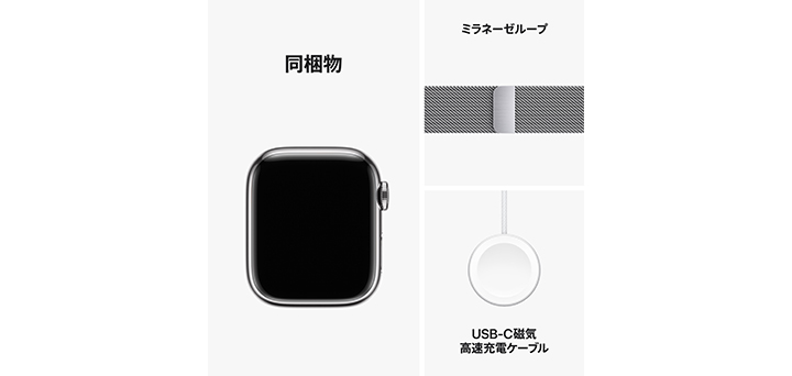 Apple Watch series 9 41mm シルバーステンレススチールケースとシルバーミラネーゼループ