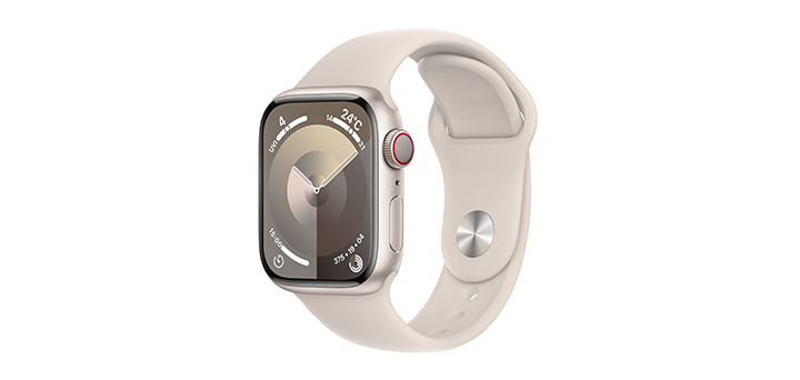 Apple Watch series 9 41mm スターライトアルミニウムケースとスターライトスポーツバンド