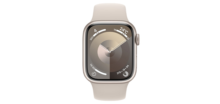 Apple Watch series 9 41mm スターライトアルミニウムケースとスターライトスポーツバンド