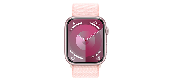 Apple Watch series 9 45mm ピンクアルミニウムケースとライトピンクスポーツループ