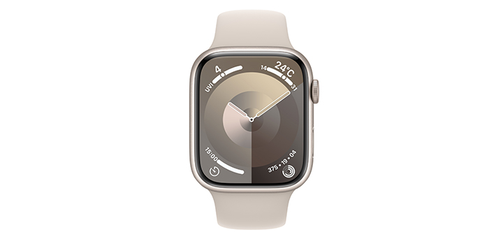 Apple Watch series 9 45mm スターライトアルミニウムケースとスターライトスポーツバンド