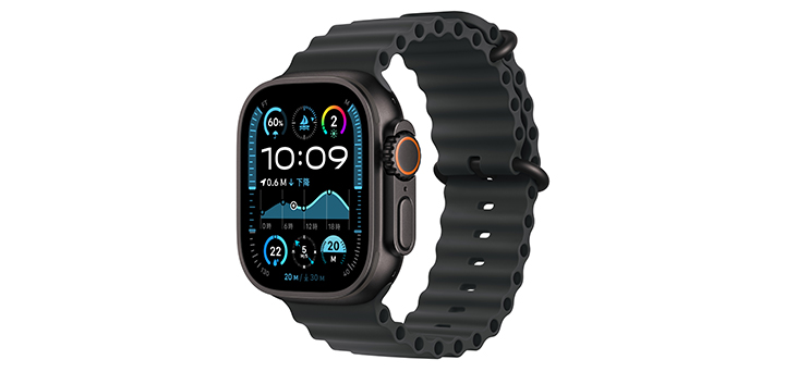 Apple Watch ultra 2 49mm ブラックチタニウムケースとブラックオーシャンバンド