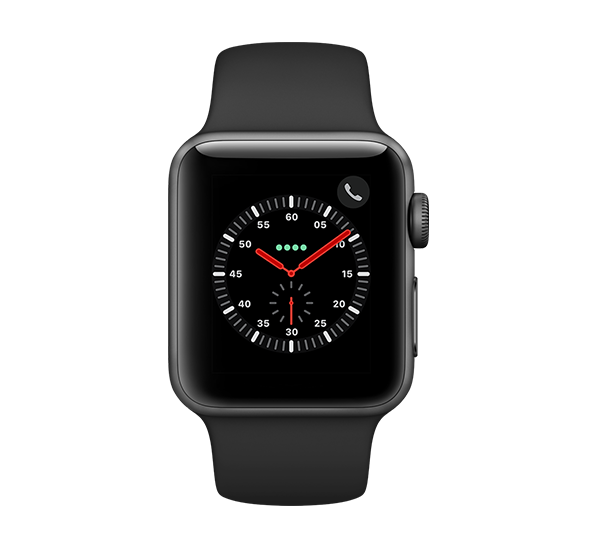 【ブラック】 apple watch series3 GPS+セルラー 新品同様 ガラス