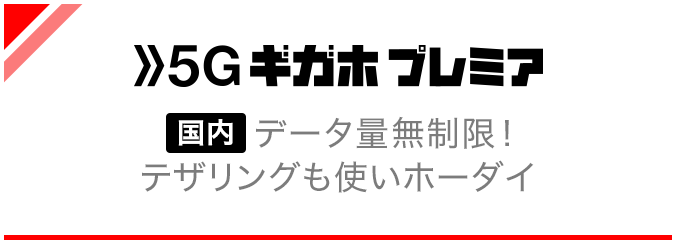 5Gギガホ プレミア 国内データ量無制限！テザリングも使いホーダイ