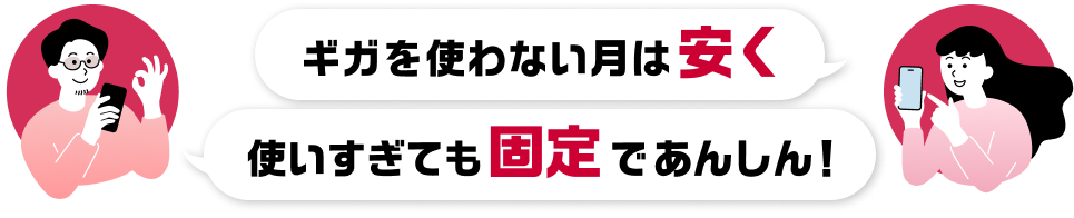 ギガを使わない月は安く 使いすぎても固定であんしん!
