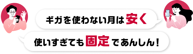 ギガを使わない月は安く 使いすぎても固定であんしん!