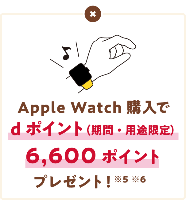 Apple Watch 購入でdポイント（期間・用途限定）9,900ポイントプレゼント！