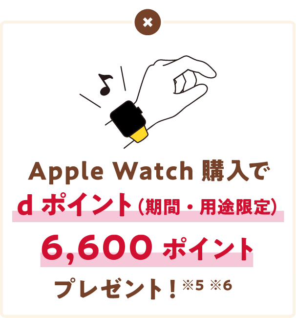 Apple Watch 購入でdポイント（期間・用途限定）6,600ポイントプレゼント！