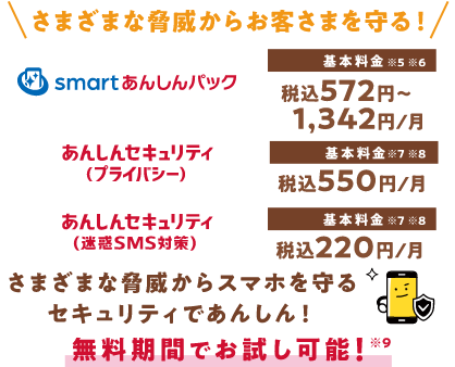 さまざまな脅威からお客さまを守る！