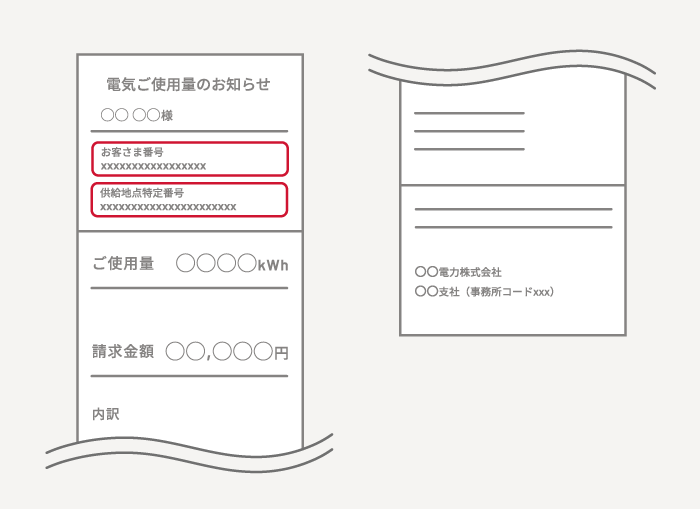 関西電力エリアの検針票