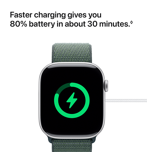 Faster charging gives you 80% battery in about 30 minutes.