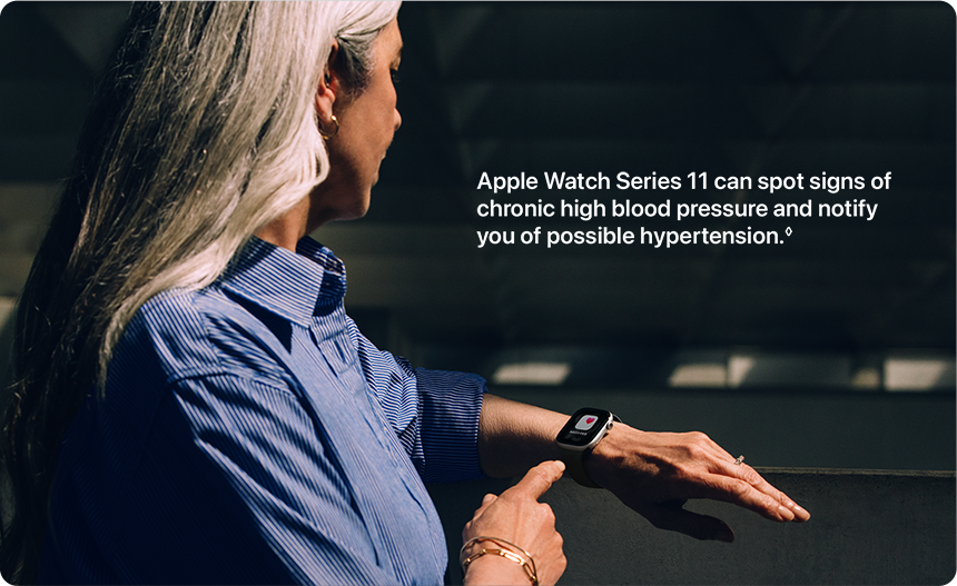 Apple Watch Series 11 can spot signs of chronic high blood pressure and notify you of possible hypertension.&loz;