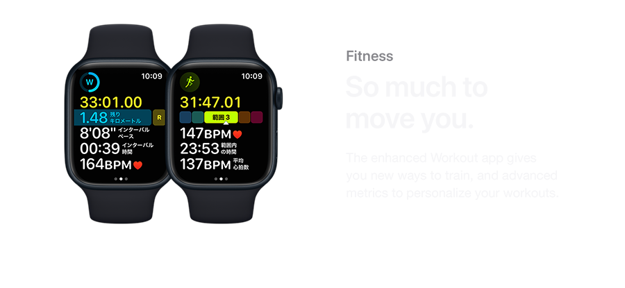 Fitness So much to move you. The enhanced Workout app gives you new ways to train, and advanced metrics to personalize your workouts.