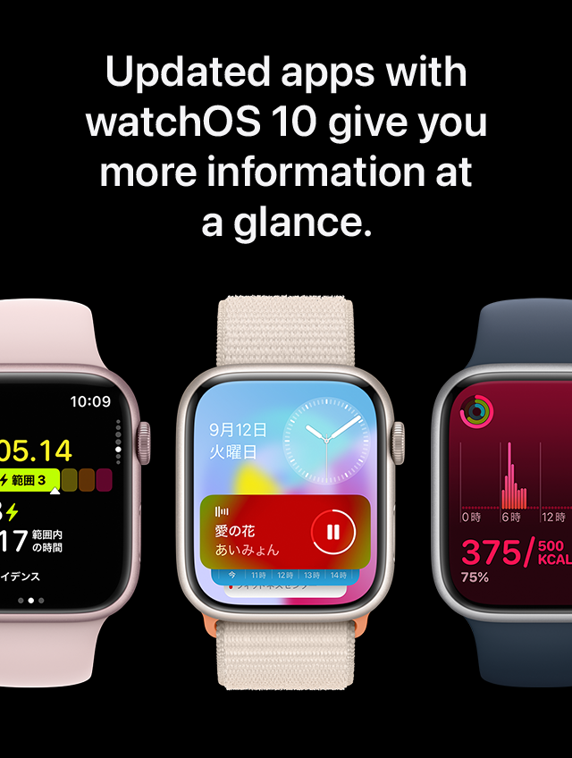 Updated apps with watchOS 10 give you more information at a glance.