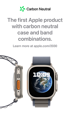 Carbon Neutral The first Apple product with carbon neutral case and band combinations. Learn more at apple.com/2030