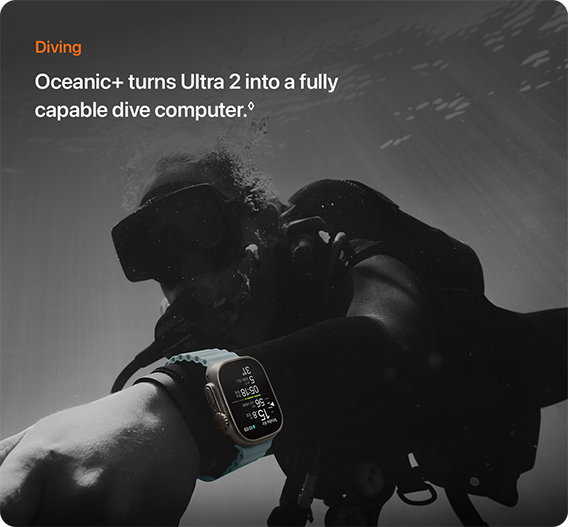 Diving Oceanic+ turns Ultra 2 into a fully capable dive computer.