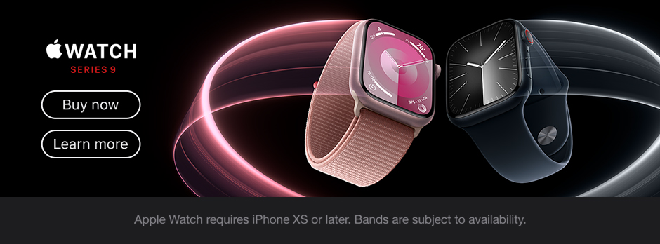Apple Watch Series 9 Buy now Learn more Apple Watch requires iPhone XS or later. Bands are subject to availability.