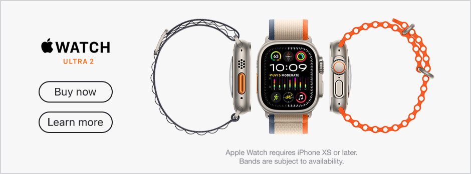 Apple Watch Ultra 2 Buy now Learn more Apple Watch requires iPhone XS or later. Bands are subject to availability.